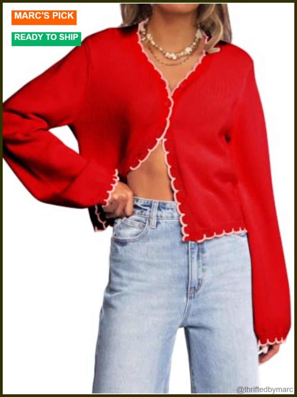 Women Long Sleeve Open Front Cropped Cardigan Knit Sweater Jacket